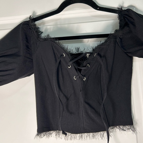 Black Corset Style Top - Picture 2 of 3